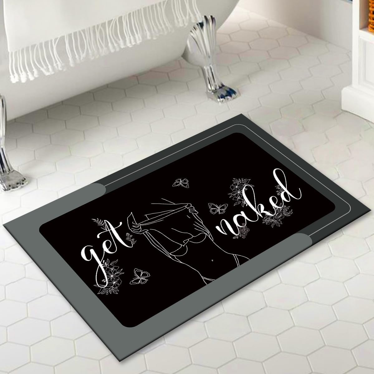 Get Naked Bath Mat - Super Absorbent Quick Dry Bathroom Rug