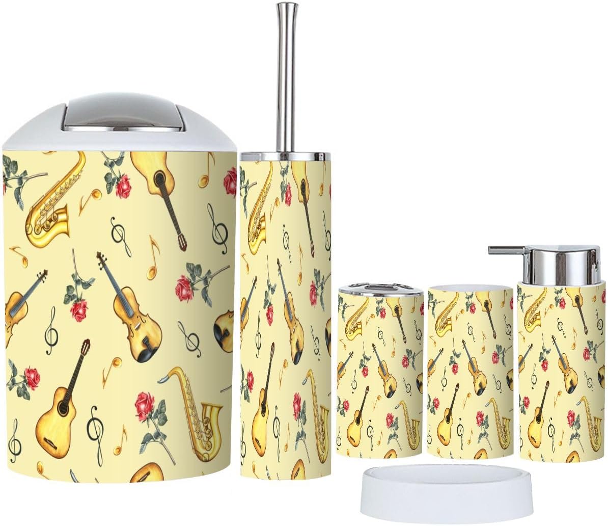 Boho Musical Bathroom Accessory Set 6 Piece 1