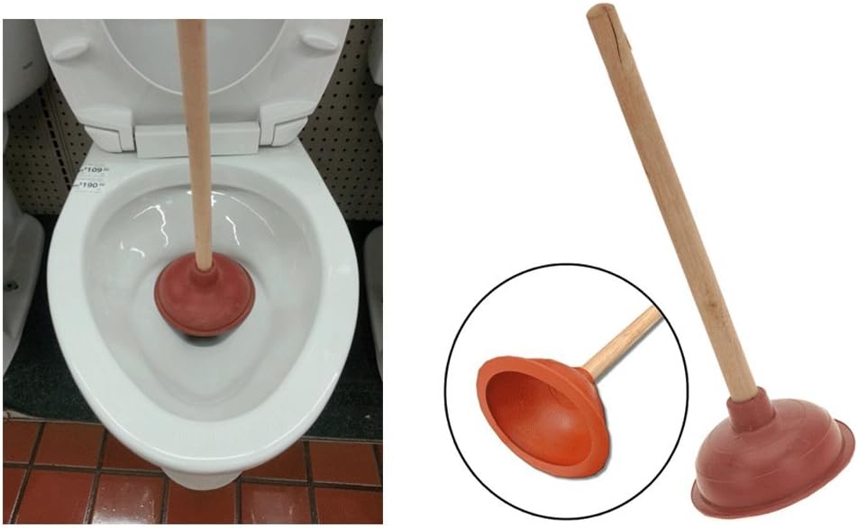ATB Heavy Duty Toilet Plunger with Wooden Handle