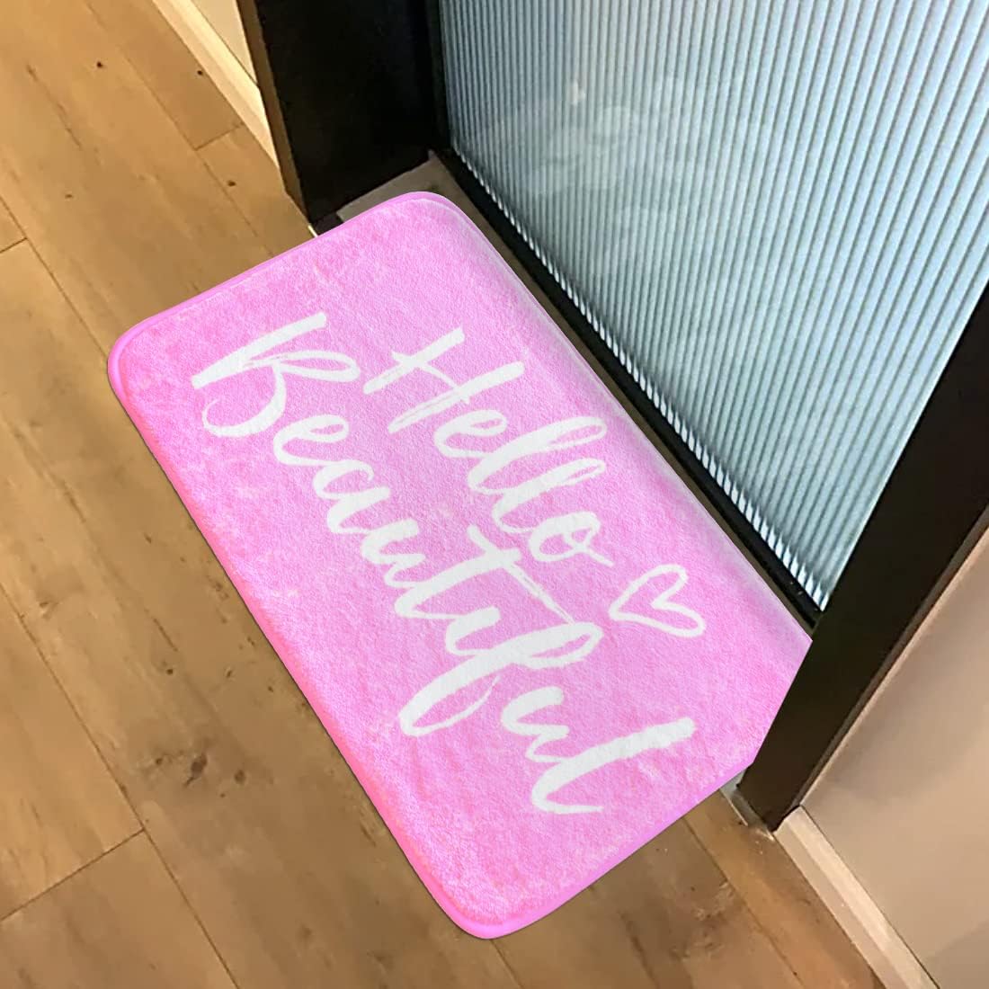 Planzo Hello Beautiful Bath Plush Rug 24x16 Pink