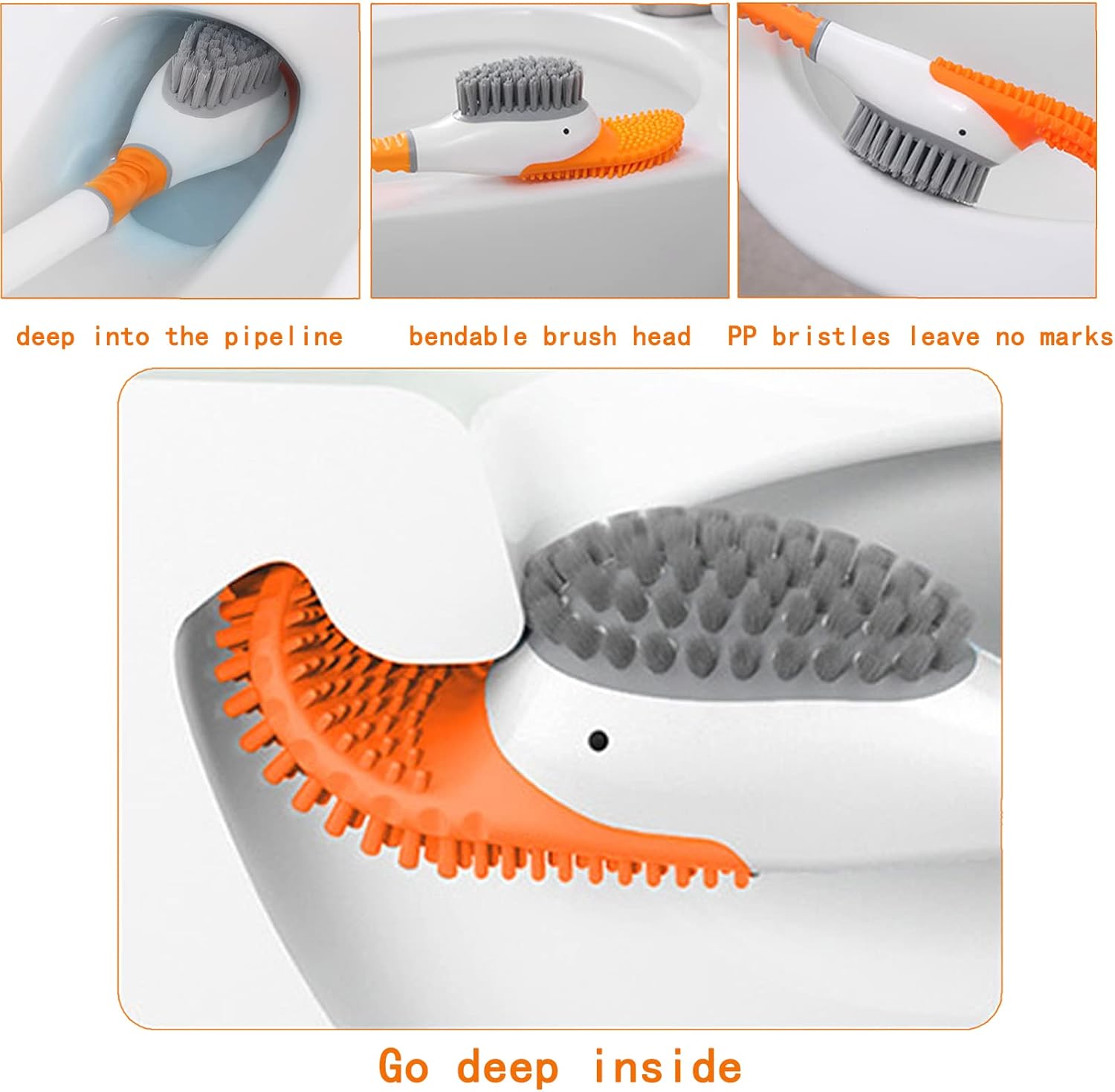PandaFairy Silicone Toilet Brush Plunger Set Kawaii Duck Design Yellow