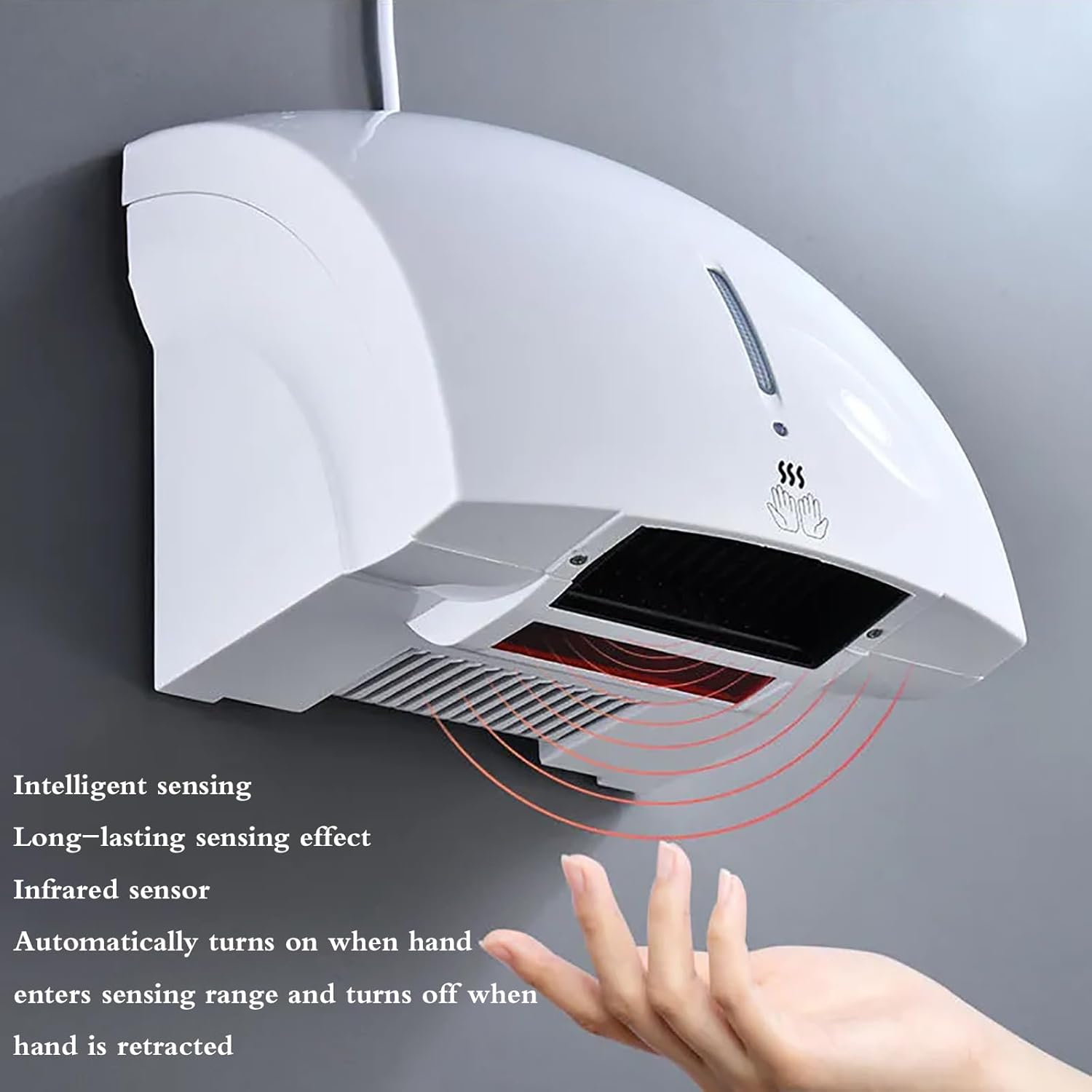 Automatic High-Speed Hand Dryer with Quiet Operation