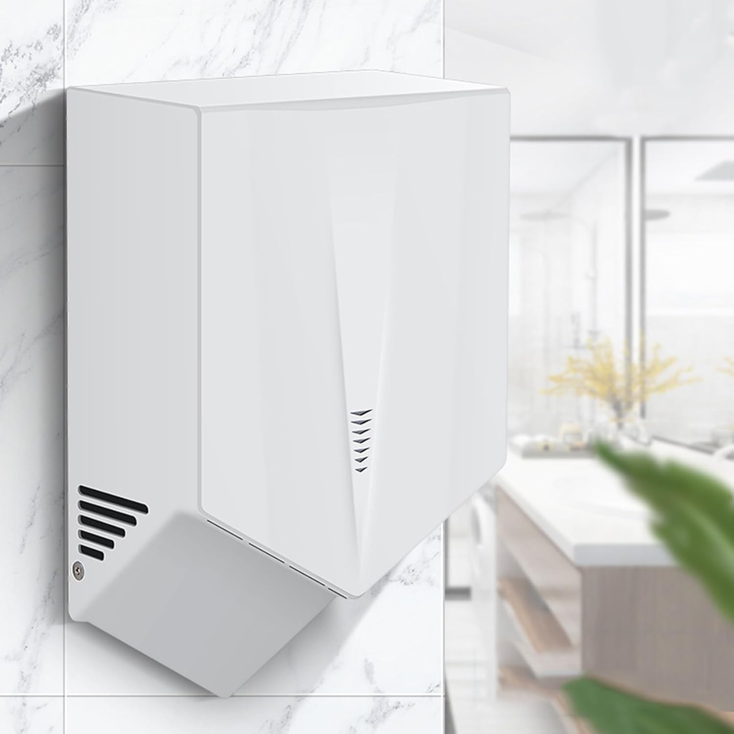 Compact 1500W Quiet Automatic Hand Dryer Wall Mounted White