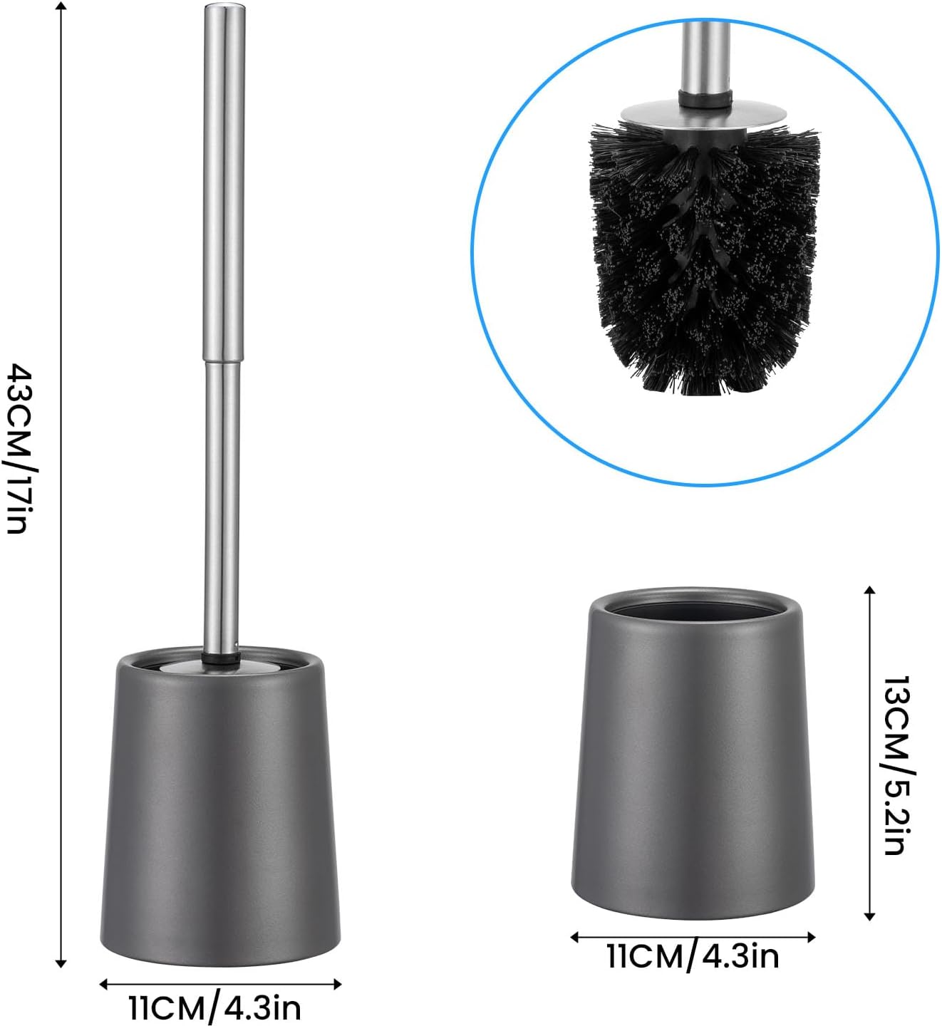 Smartbin Toilet Brush with Double Layer Holder 1