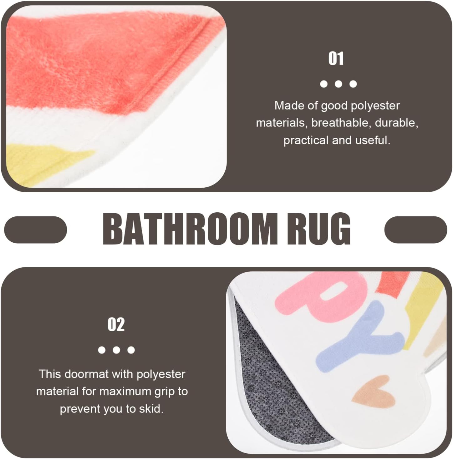 Carpet Semi-Circular Area Rug Grey Bath Mat Entry Door Rugs