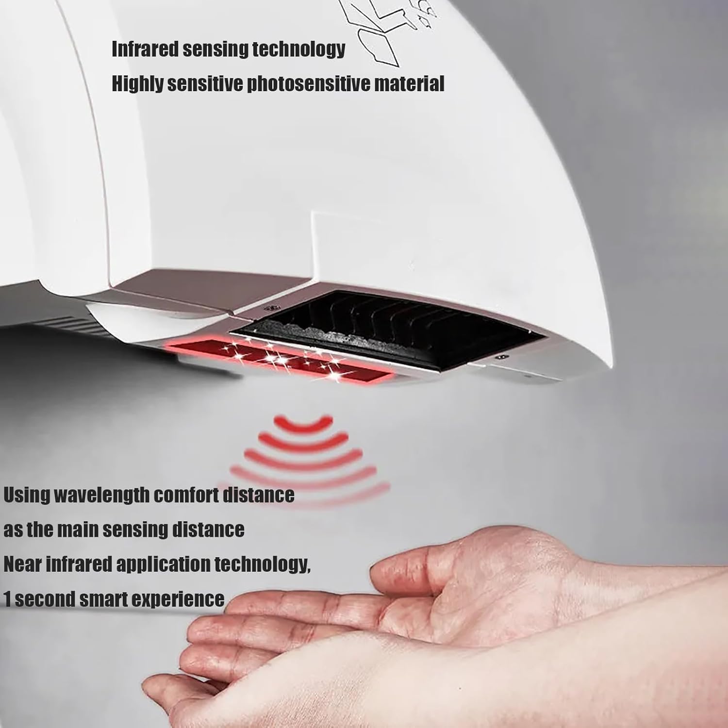 Commercial Hand Dryer with Auto Sensor and Quiet Operation
