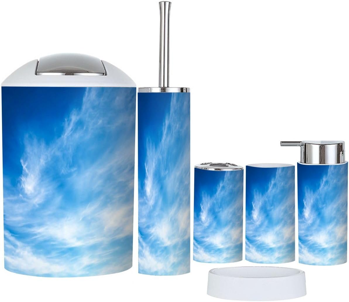 Boho Clouds Bathroom Accessory Set 6 Piece