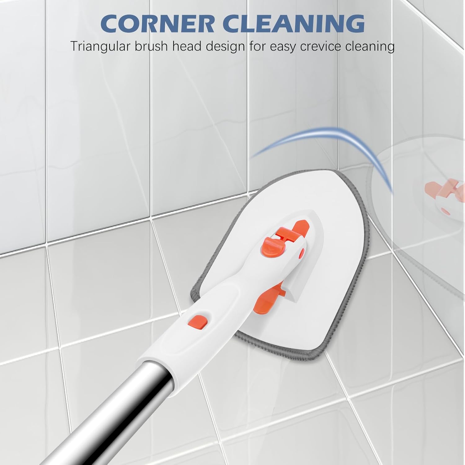 SetSail 3-in-1 Toilet Brush with Holder - 52-inch Adjustable Handle
