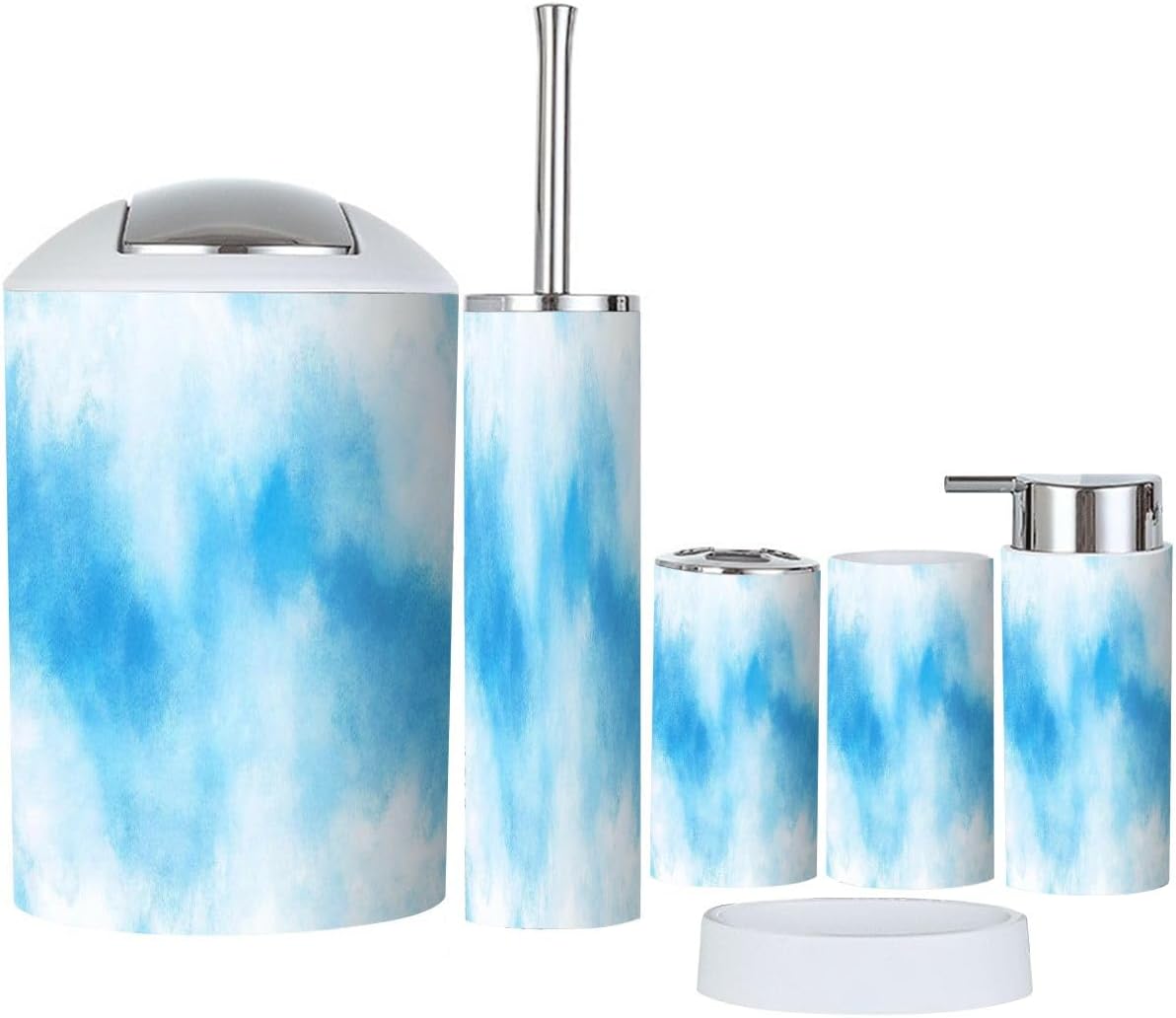 Boho Abstract Bathroom Accessory Set 6 Piece