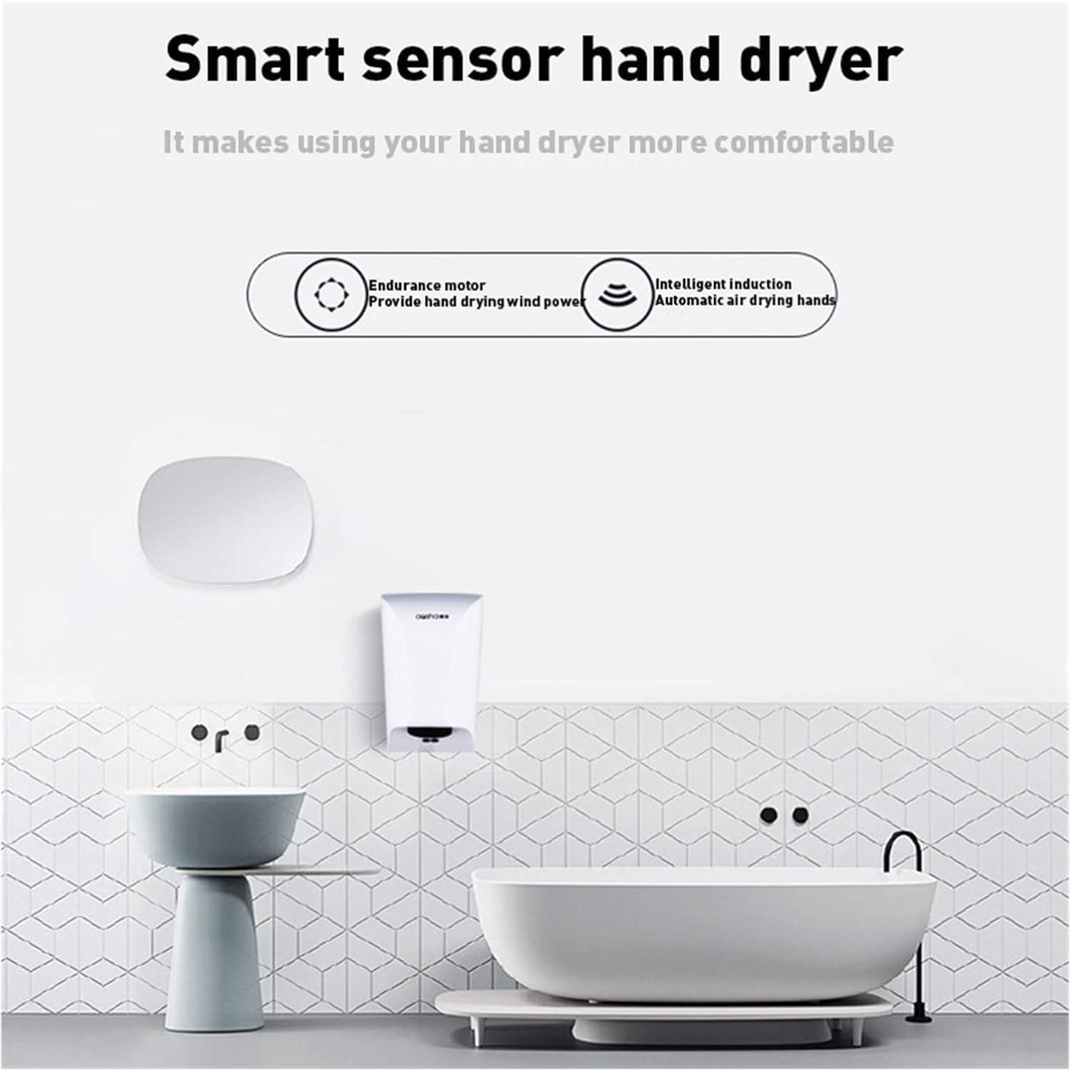 Commercial Hand Dryer with Induction Sensor Silver