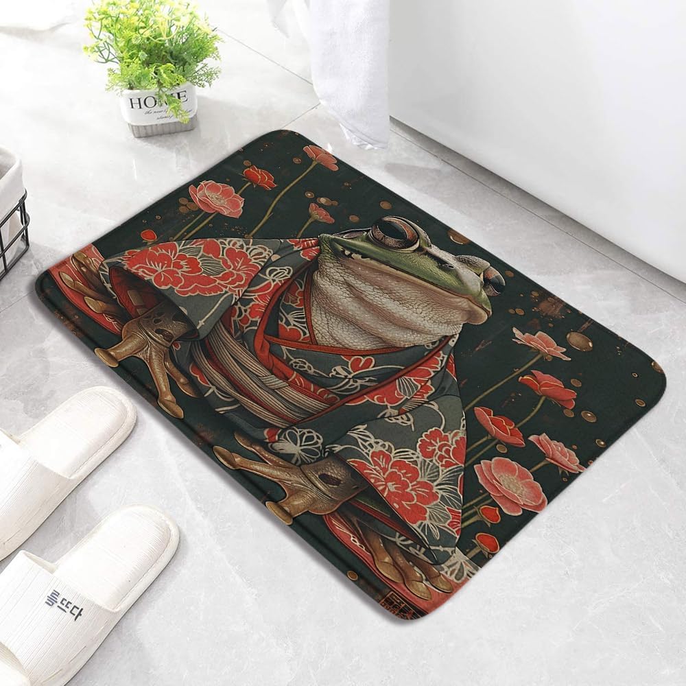 Funny Frog Bath Mat with Kimono Design 1
