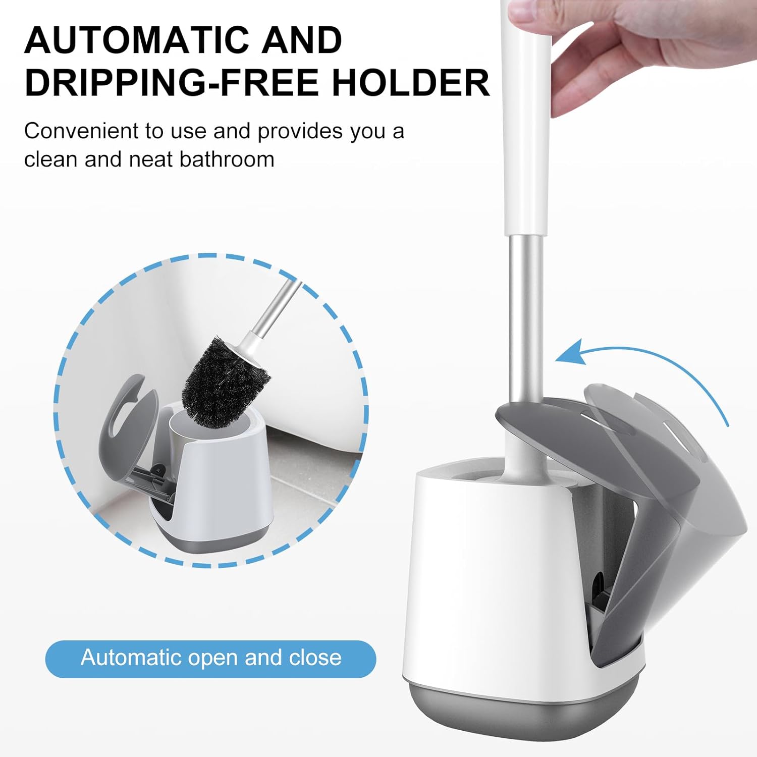SetSail 2-in-1 Toilet Brush with Holder and Floor Scrubber