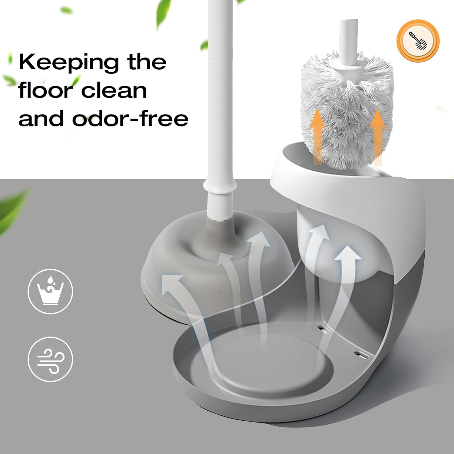 ADNIKIA 2 in 1 Toilet Brush and Plunger Set