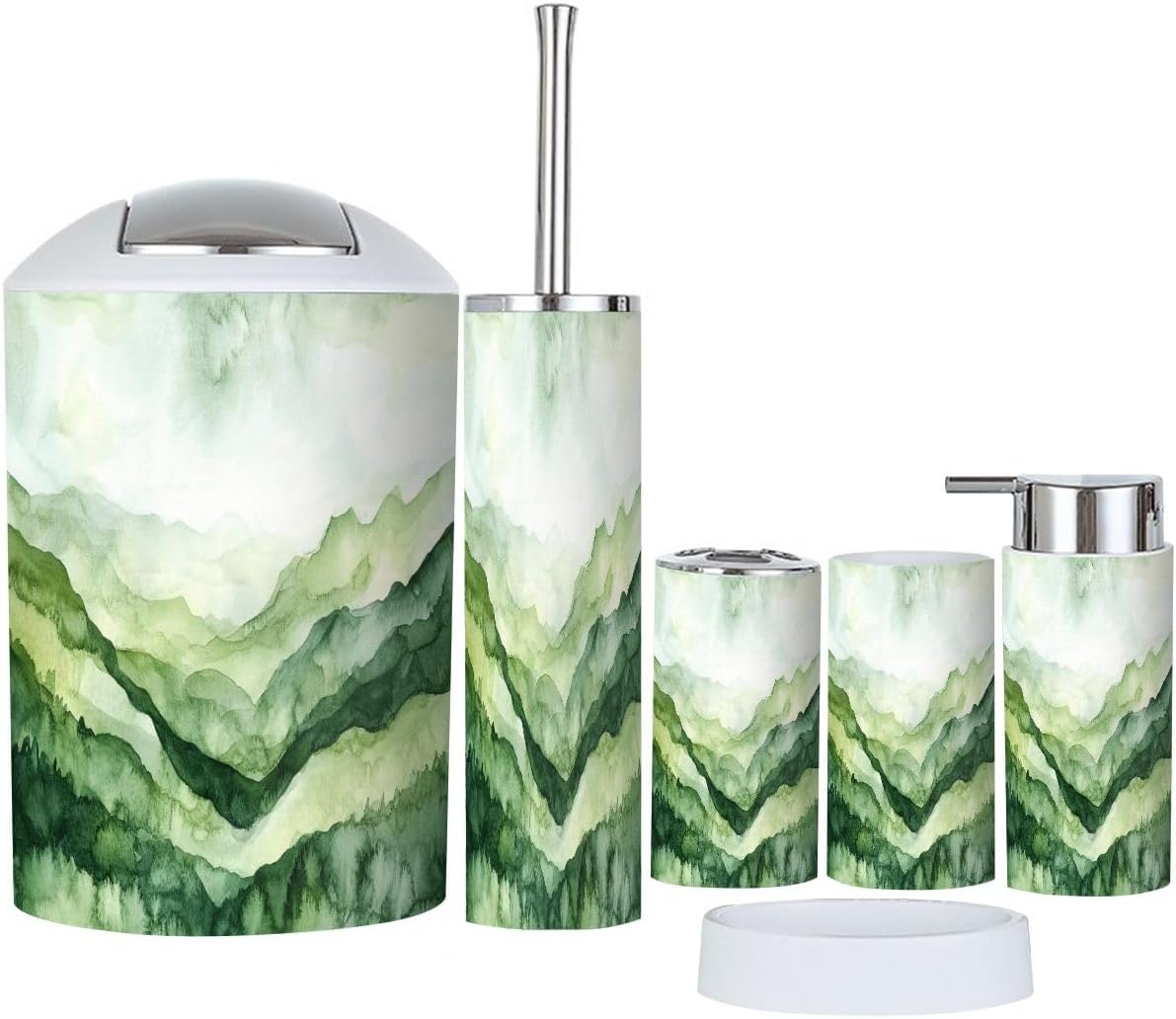 Boho Bathroom Accessory Set 6 Piece Modern Design 1
