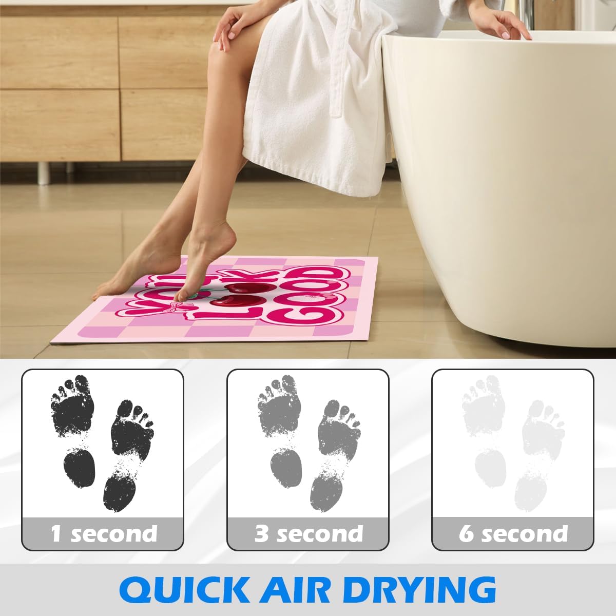 You Look Good Bath Mat - Ultra Thin Non Slip Cherry Pattern
