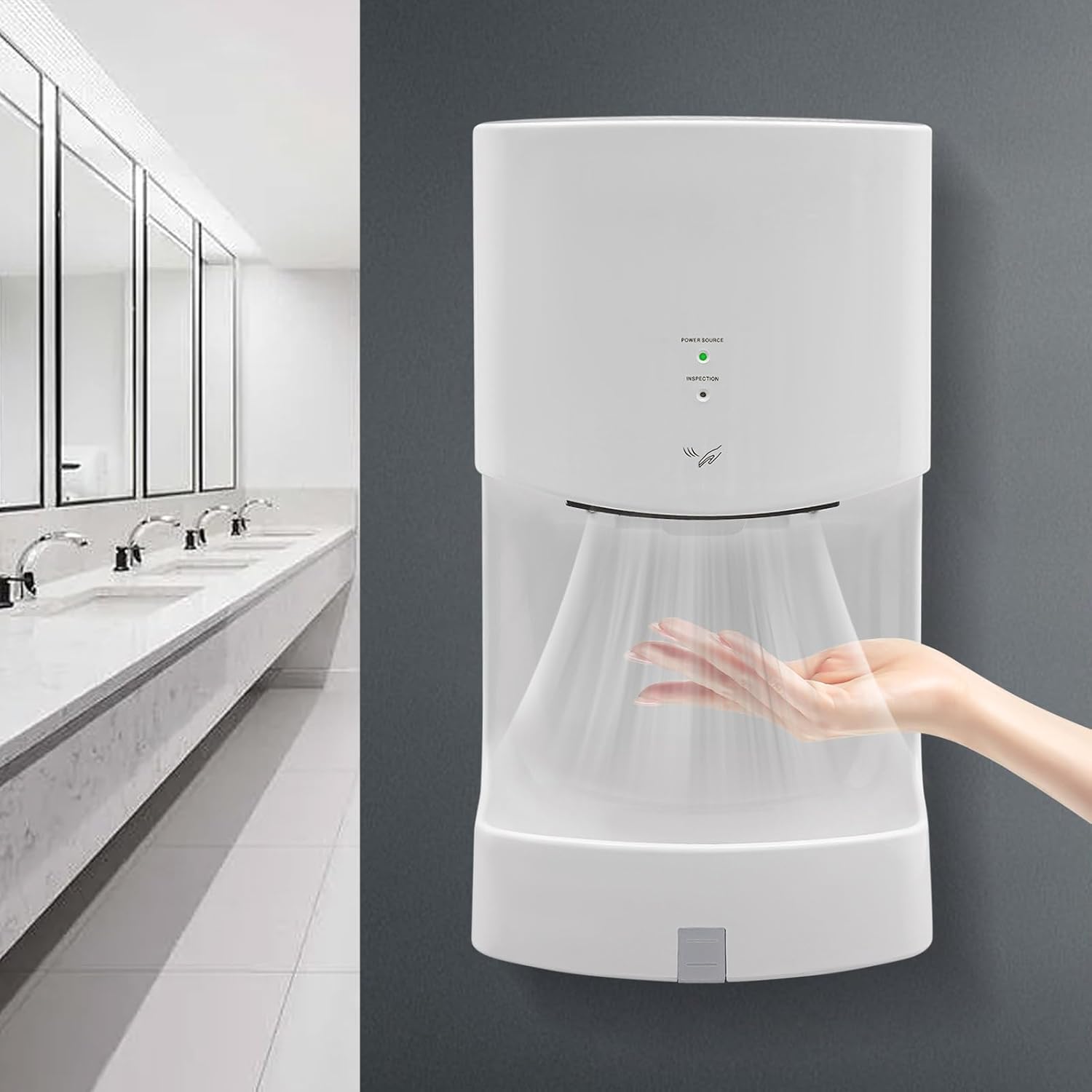 ZHIMIFU 1000W ABS Automatic Hand Dryer with Cold Warm Wind