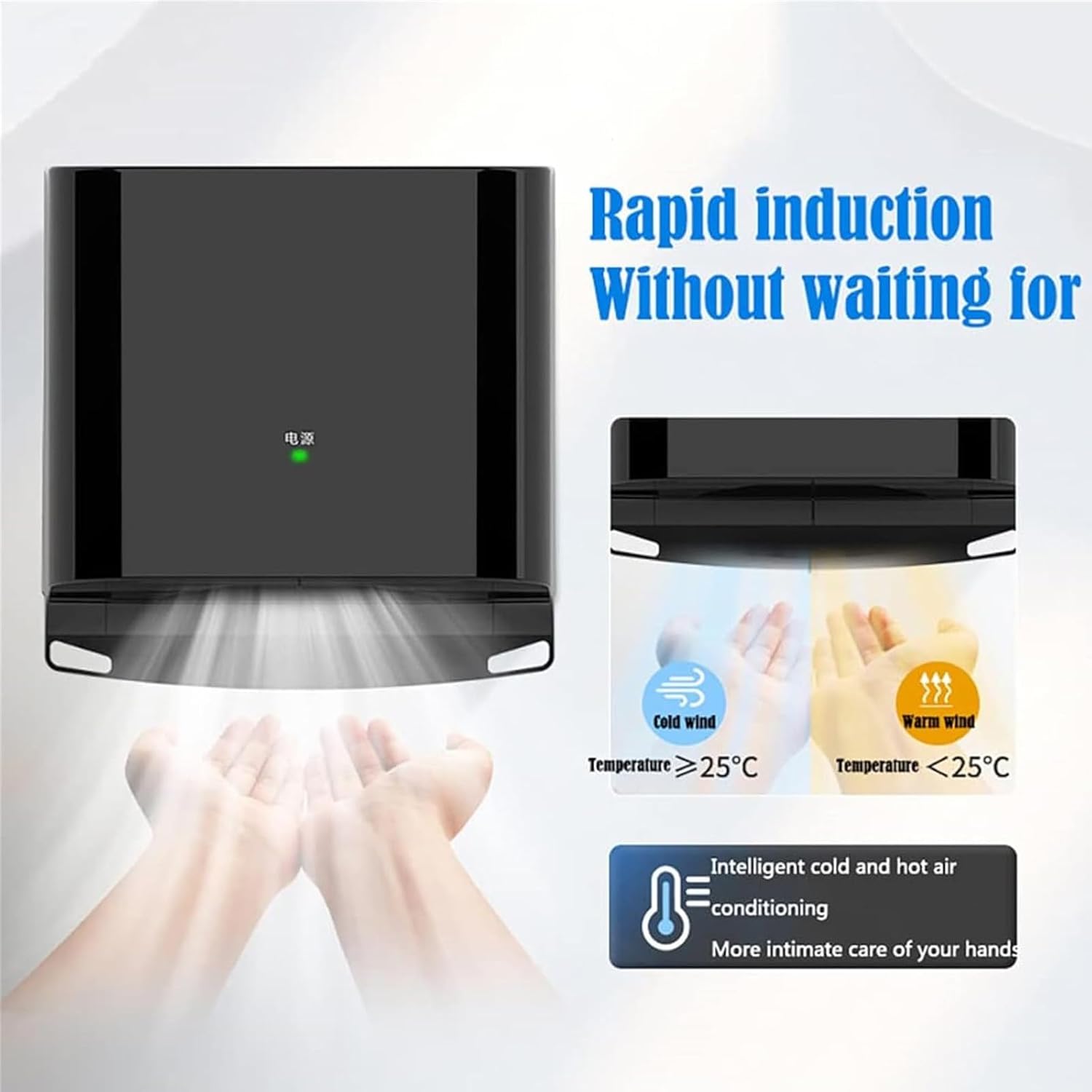 HENGCMM Automatic Hand Dryer Touchless Wall Mount