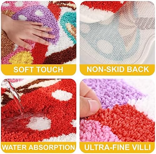Mushroom Bathroom Rug - Non-Slip Soft and Absorbent