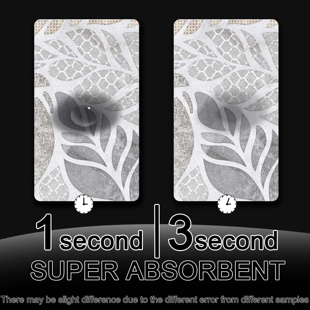 DJSOK Boho Leaves Bath Mat Rug Non-Slip Quick Drying