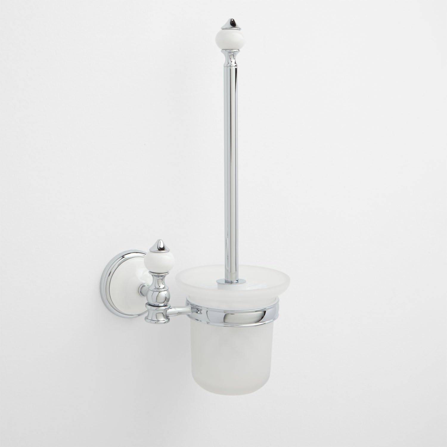 Signature Hardware 413151 Adelaide Wall-Mount Toilet Brush Holder - Chrome