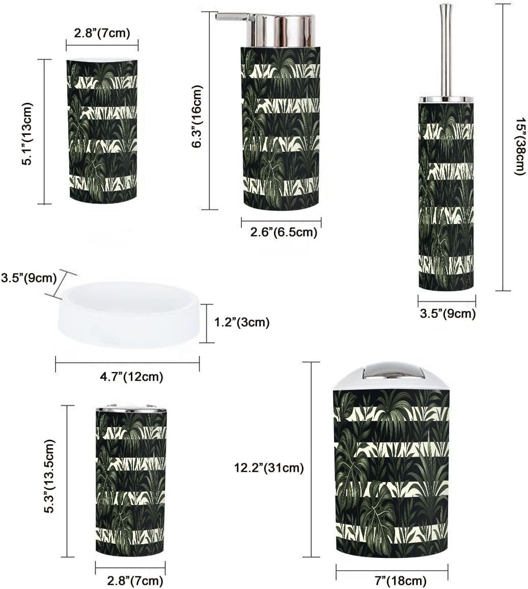 Boho Tropical 6-Piece Bathroom Accessory Set
