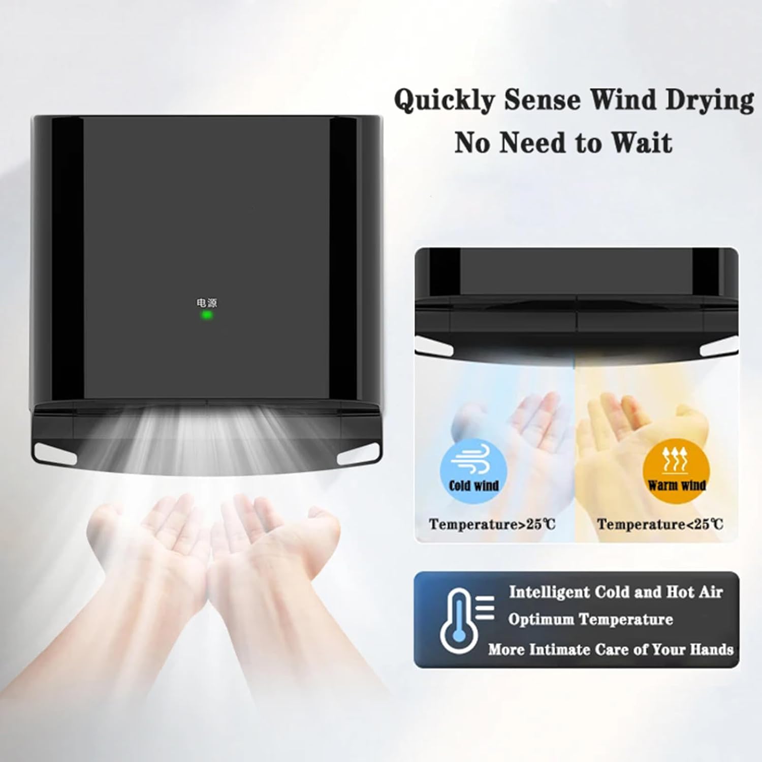 Intelligent High Speed Hand Dryer with Cold Hot Air