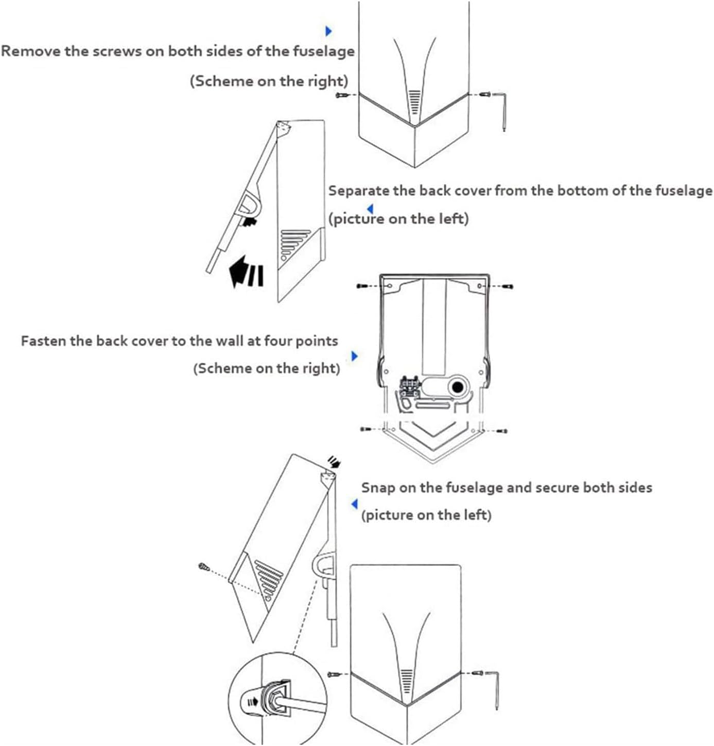Commercial Wall Mounted Electric Hand Dryer with Sensor Touch