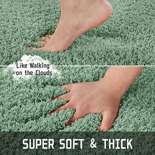 Yimobra Luxury Fluffy Bath Rug 36x24 Pure Light Green
