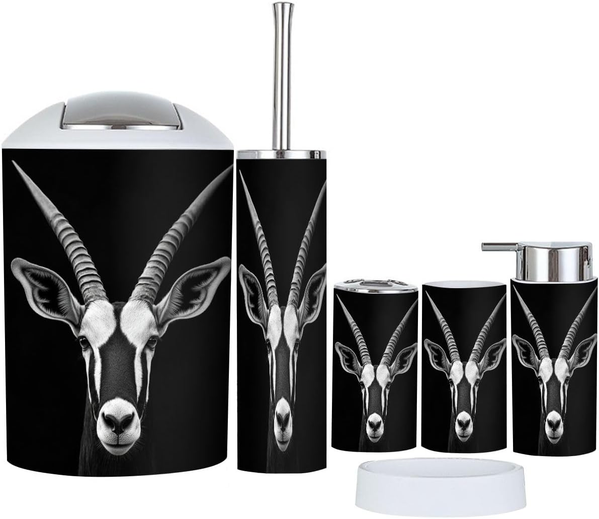 Boho Bathroom Accessory Set 6 Piece Modern