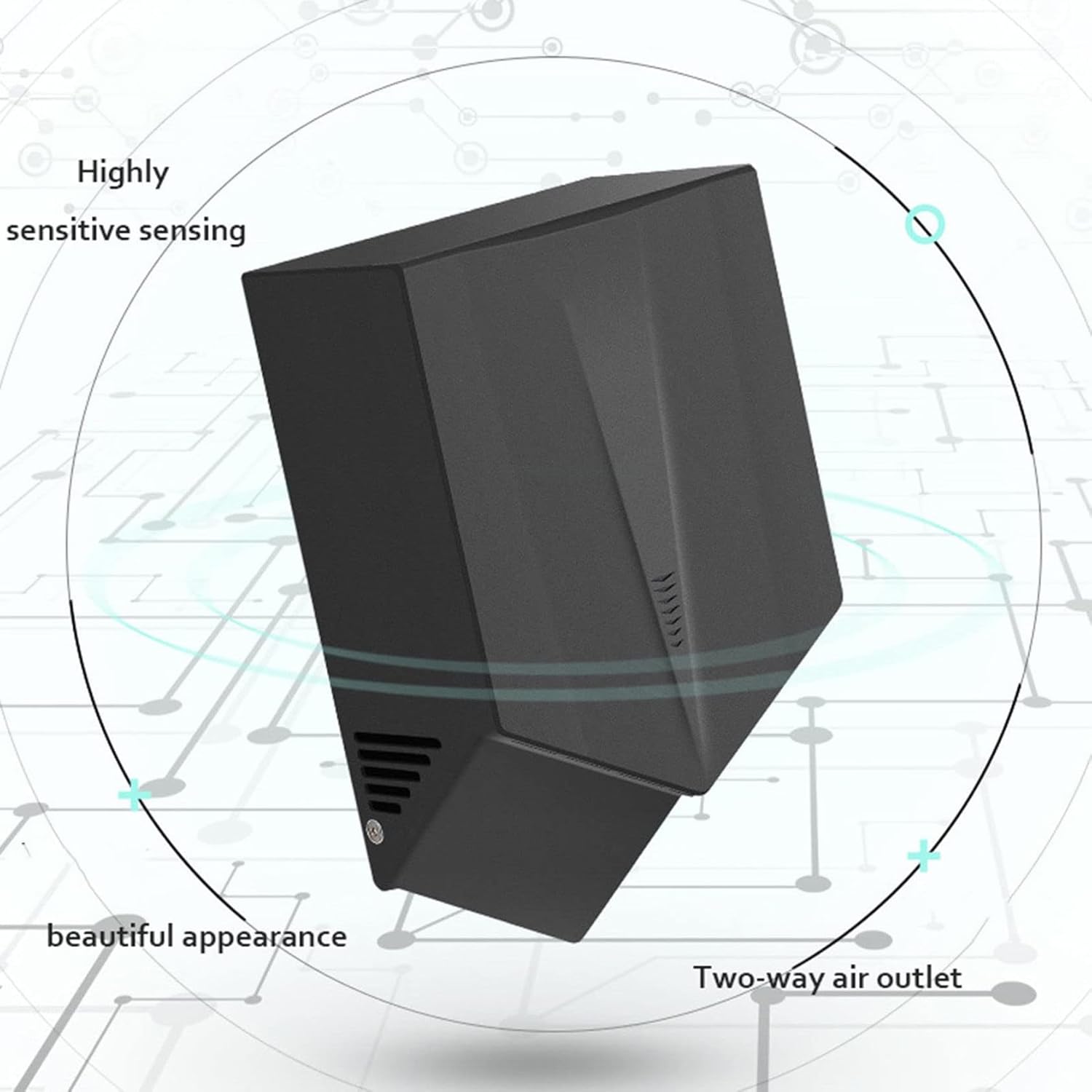 Compact 1500W Quiet Automatic Hand Dryer Wall Mounted White