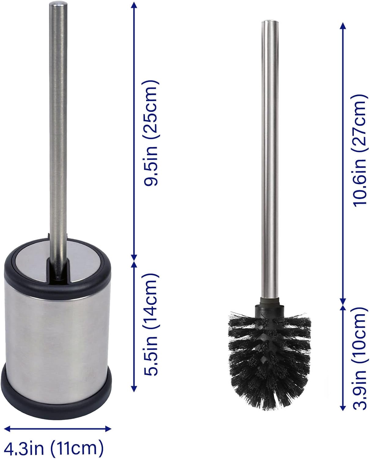 Casaphoria Stainless Steel Toilet Brush and Holder Set