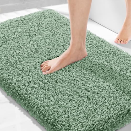 Yimobra Luxury Fluffy Bath Rug 36x24 Pure Light Green