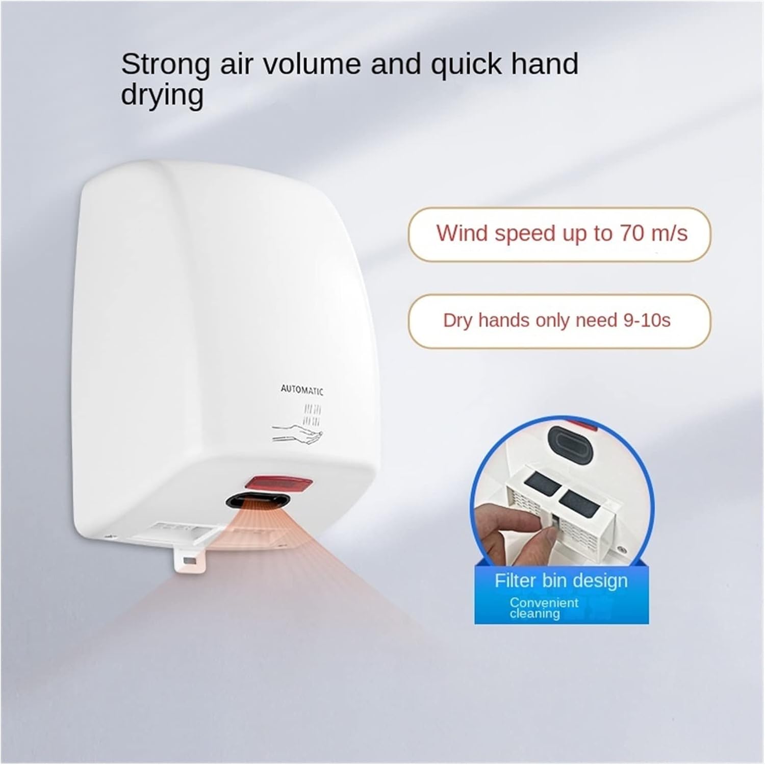 icVantA Smart Induction Hand Dryer for Home and Commercial Use