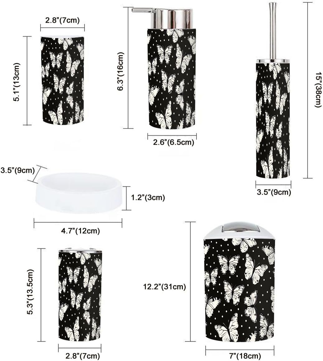 TRANQDEHOM 6-Piece Boho Decorative Bathroom Accessory Set