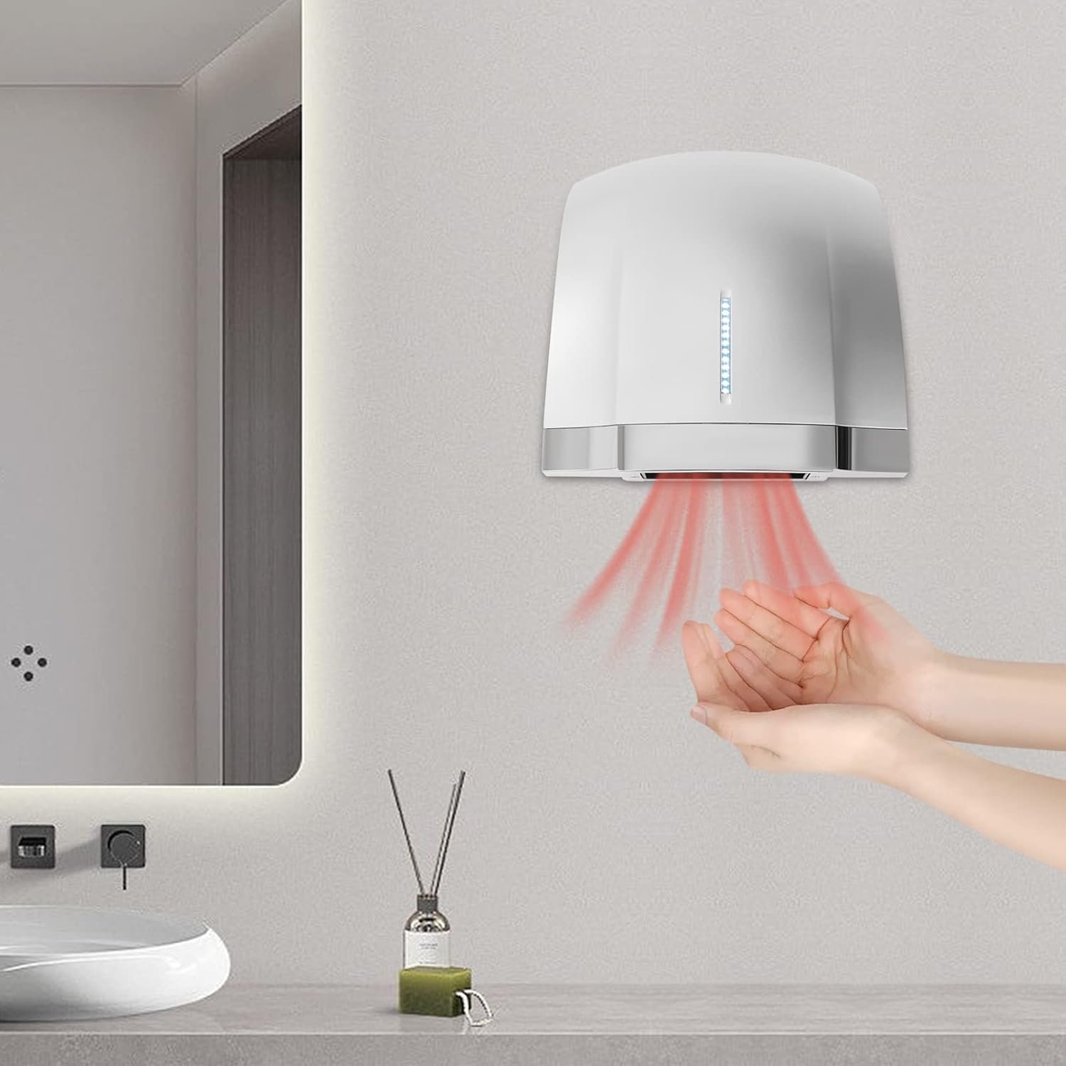 Ongniong Hand Dryers Pack of 2 1800W High Speed Hot Cold Dual Control
