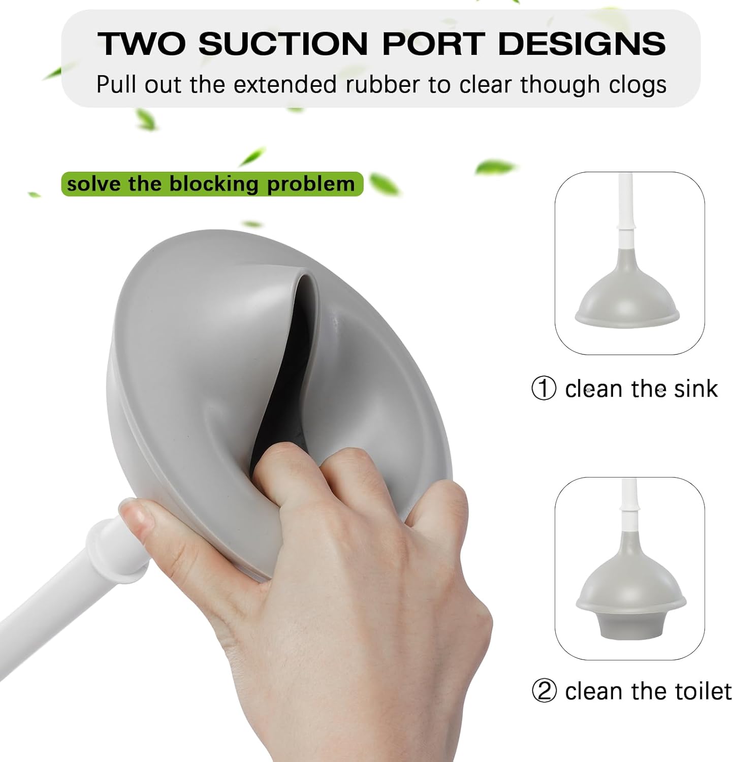 ADNIKIA 2 in 1 Toilet Brush and Plunger Set