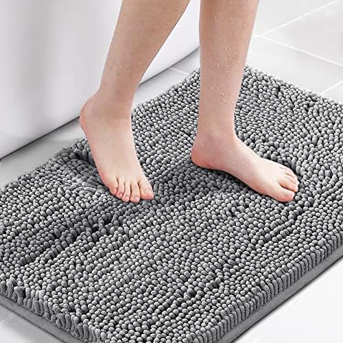 HVERSAILTEX Microfiber Bath Rug - Ultra Soft Grey 20x32