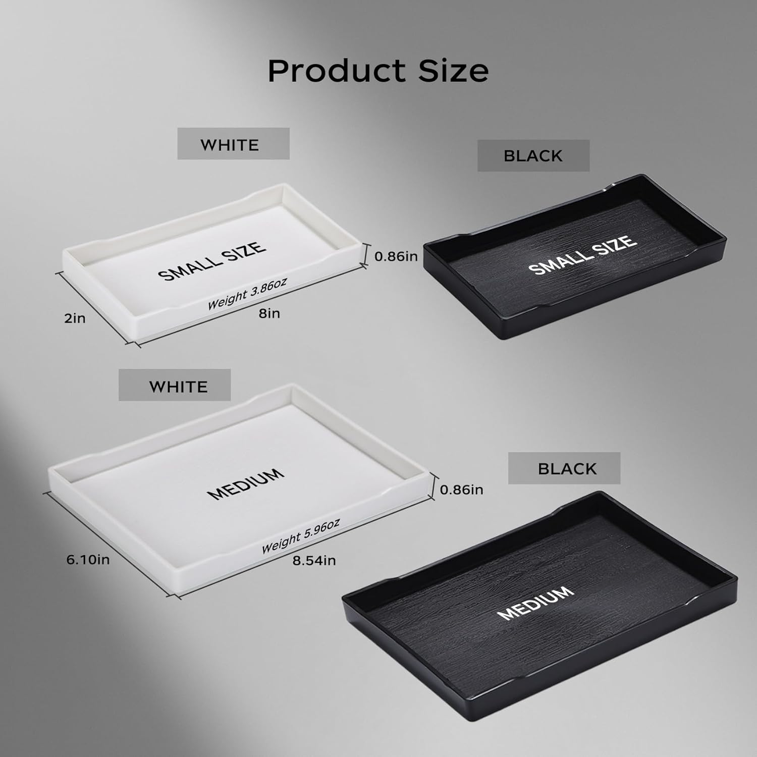 WANYISHUN 2-in-1 Bathroom Tray - Small Medium White