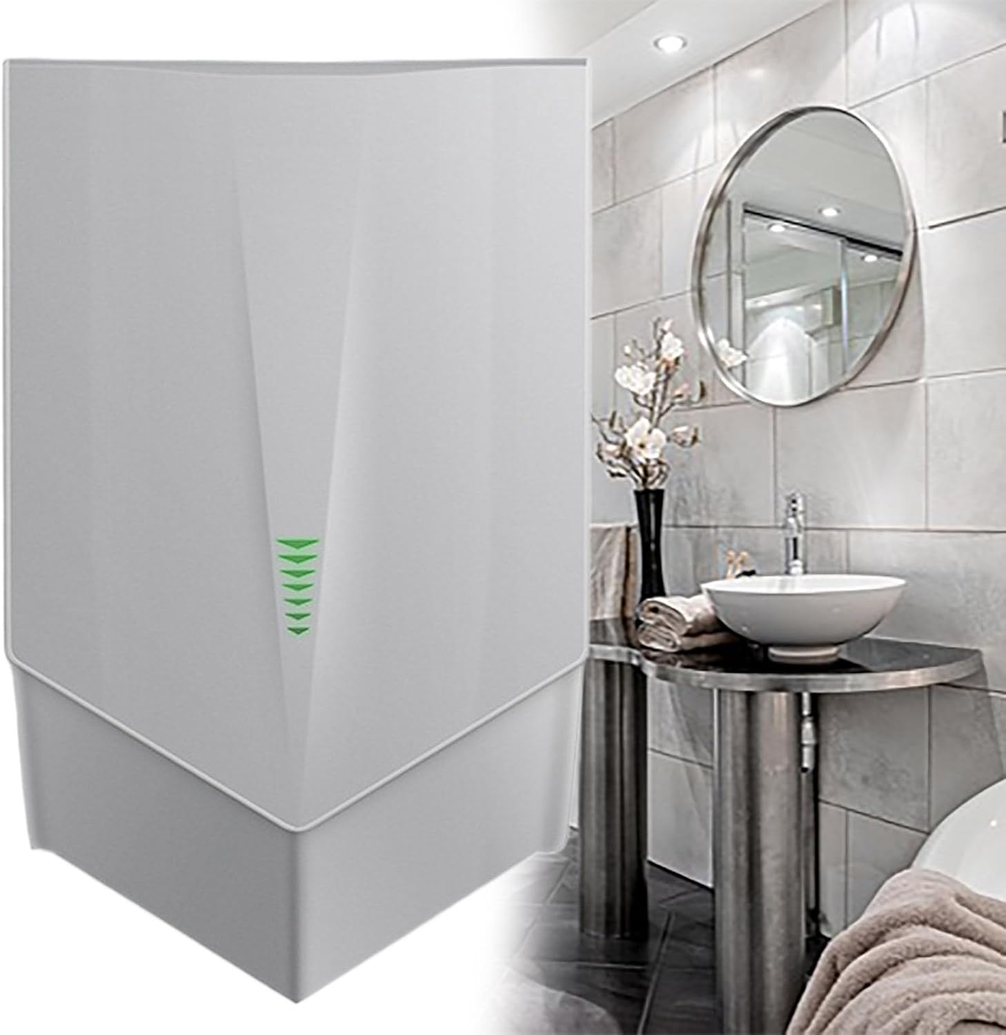 Beachtiful Compact Hand Dryer Silver High Speed Energy Saving