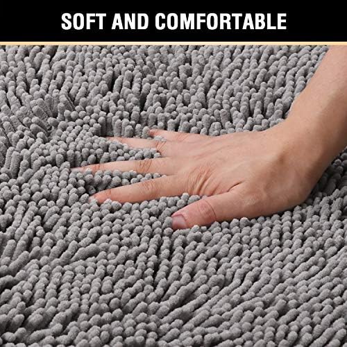 HVERSAILTEX Microfiber Bath Rug - Ultra Soft Grey 20x32