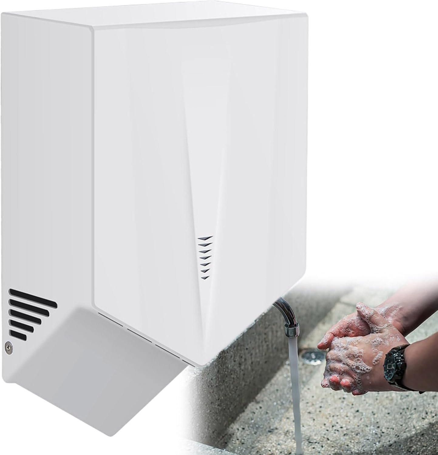 Beachtiful Commercial Wall Mounted Hand Dryer Electric Automatic Sensor Fast Drying White