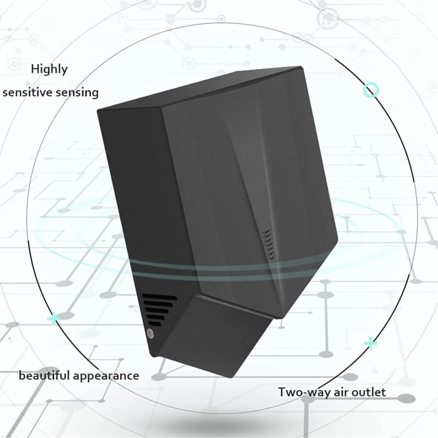 Automatic Electric Hand Dryer with 2-Way Air Flow 1200W Fast Dry Silver