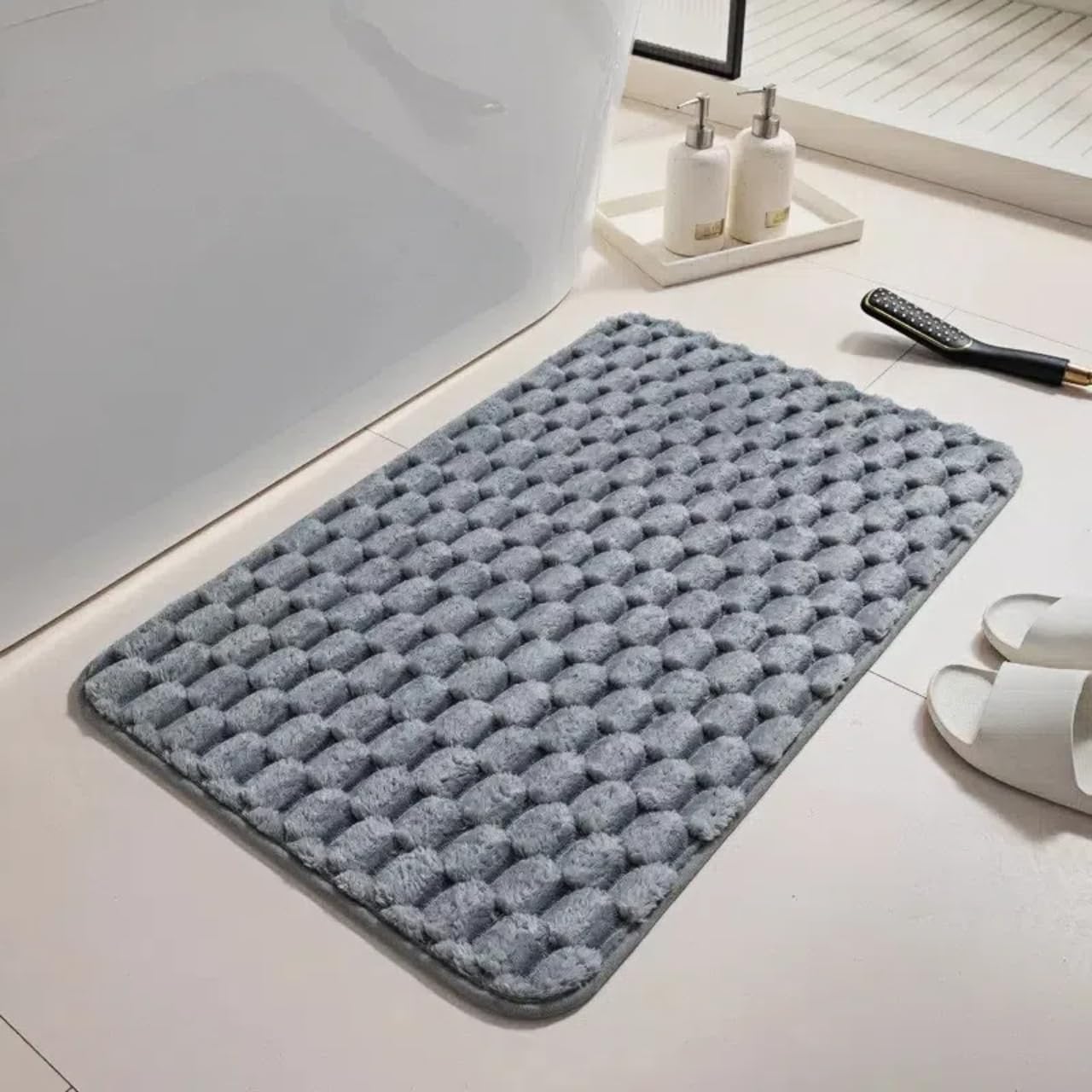 LYMCY Non-Slip Bath Mat 19x31 Inch Dark Grey