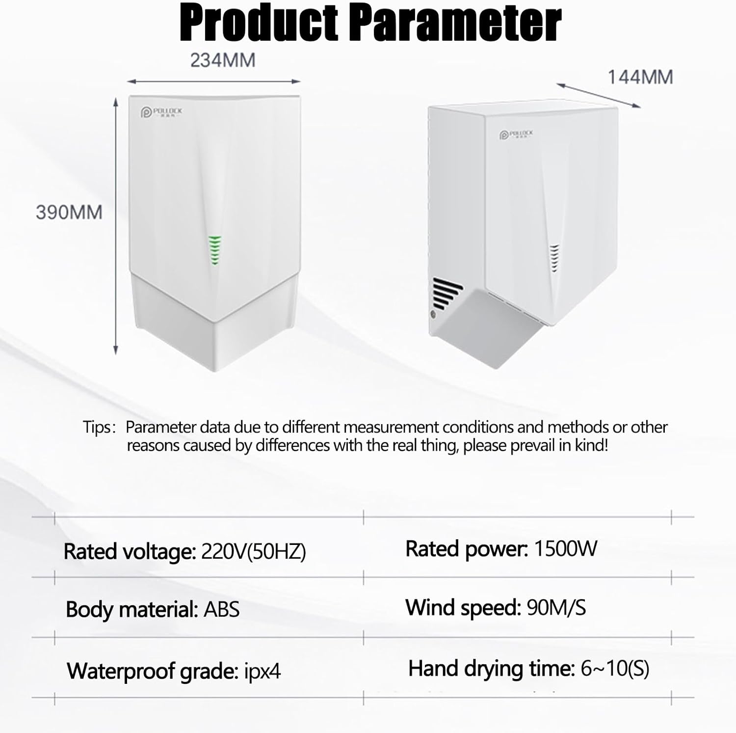 Automatic Induction Hand Dryer with High Speed Airflow