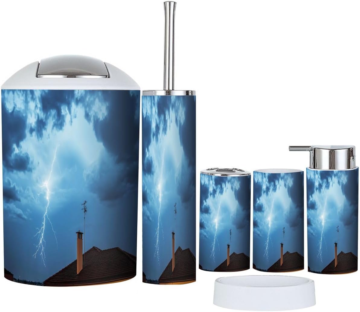 Boho Bathroom Accessories Set 6 Piece Modern