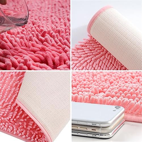 Reyox Thick Chenille Bath Mat 16x26ft Non Slip Orange