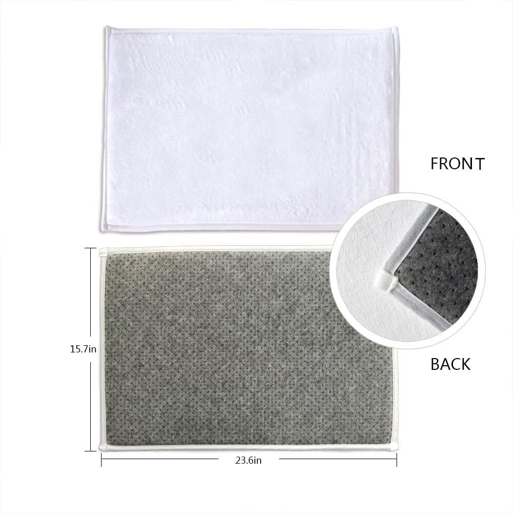 Blue Bath Rugs with Floral Design Soft and Warm