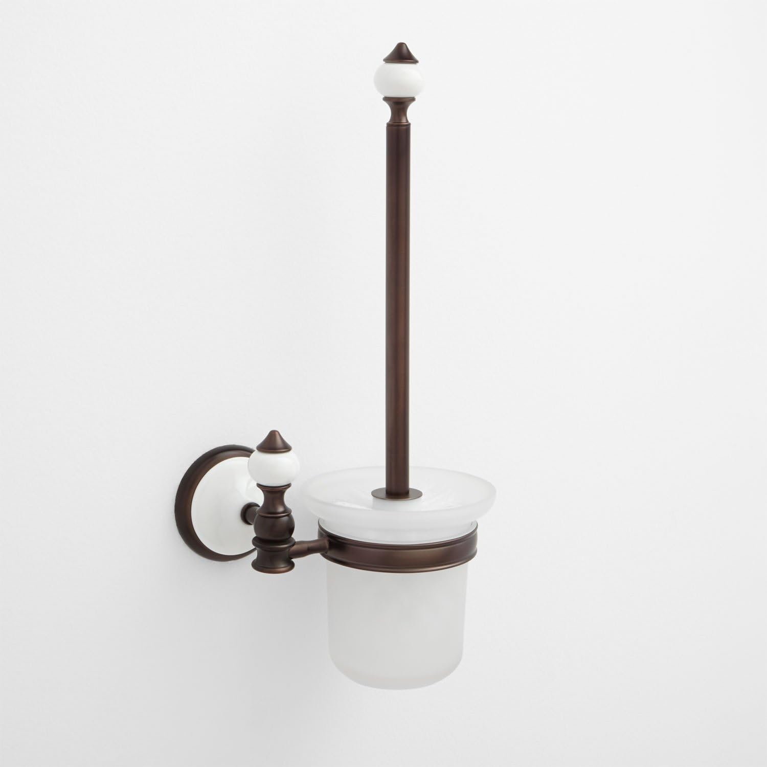 Signature Hardware 413151 Adelaide Wall-Mount Toilet Brush Holder - Chrome