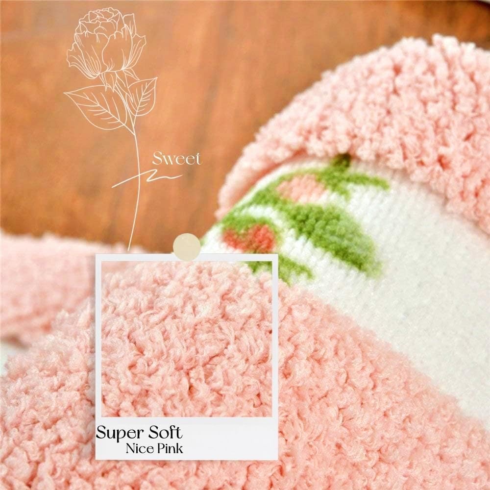 Sytian Nice Rose Flower Bath Rug - Pink 157 X 236 Oval