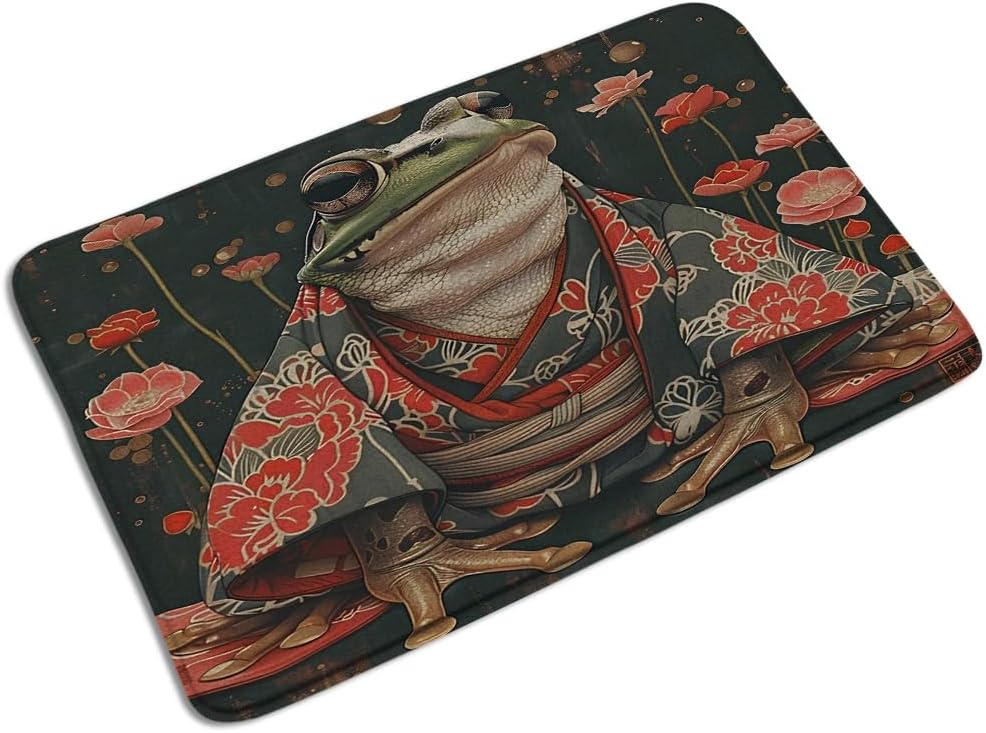 Funny Frog Bath Mat with Kimono Design 1